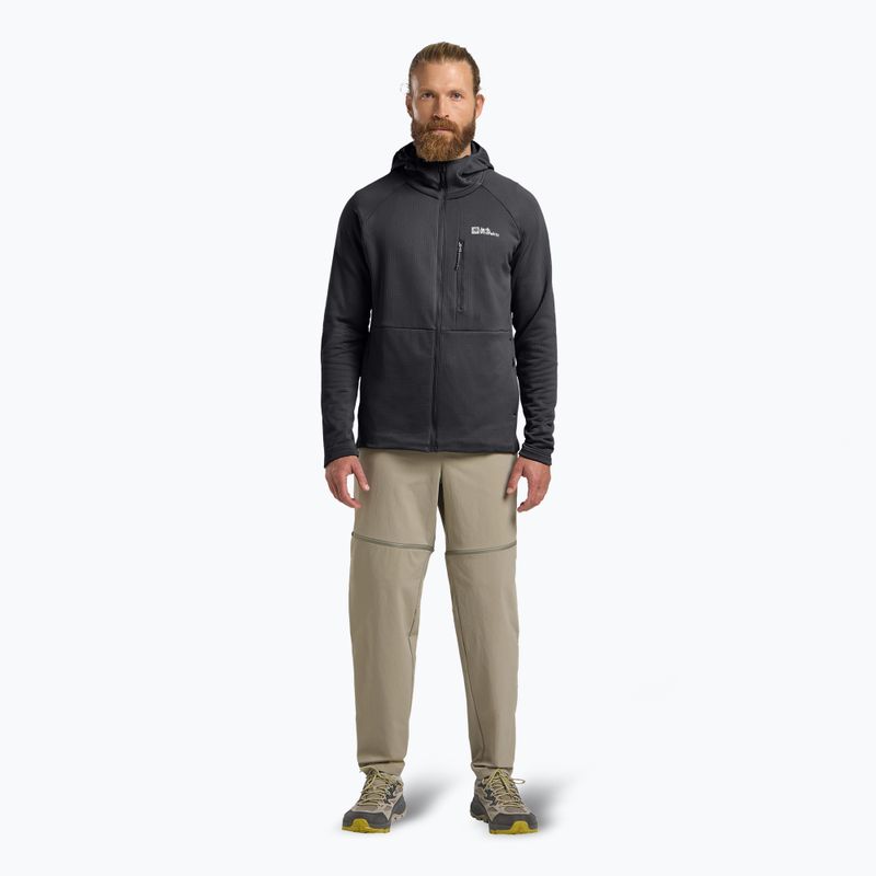 Férfi Jack Wolfskin Kolbenberg kapucnis, teljes cipzáras fantom fleece pulóver 2