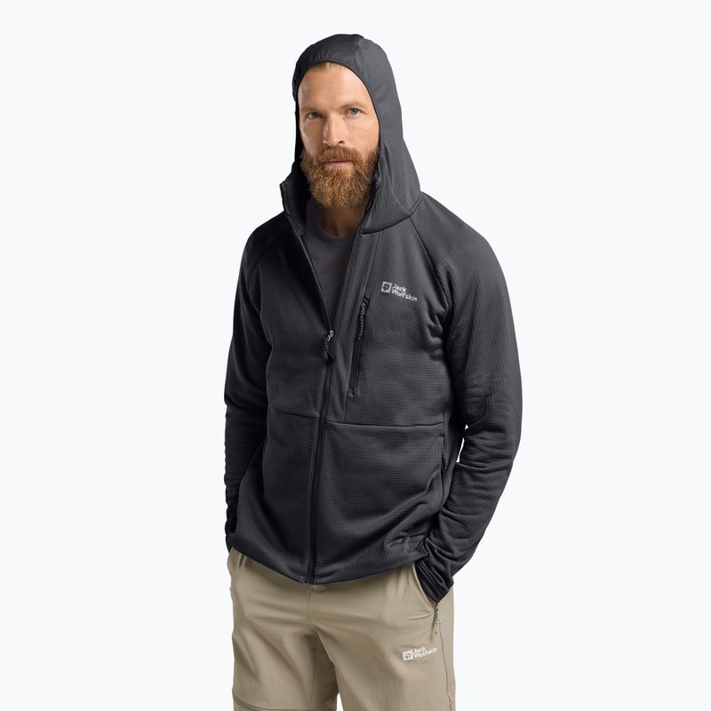 Férfi Jack Wolfskin Kolbenberg kapucnis, teljes cipzáras fantom fleece pulóver 4