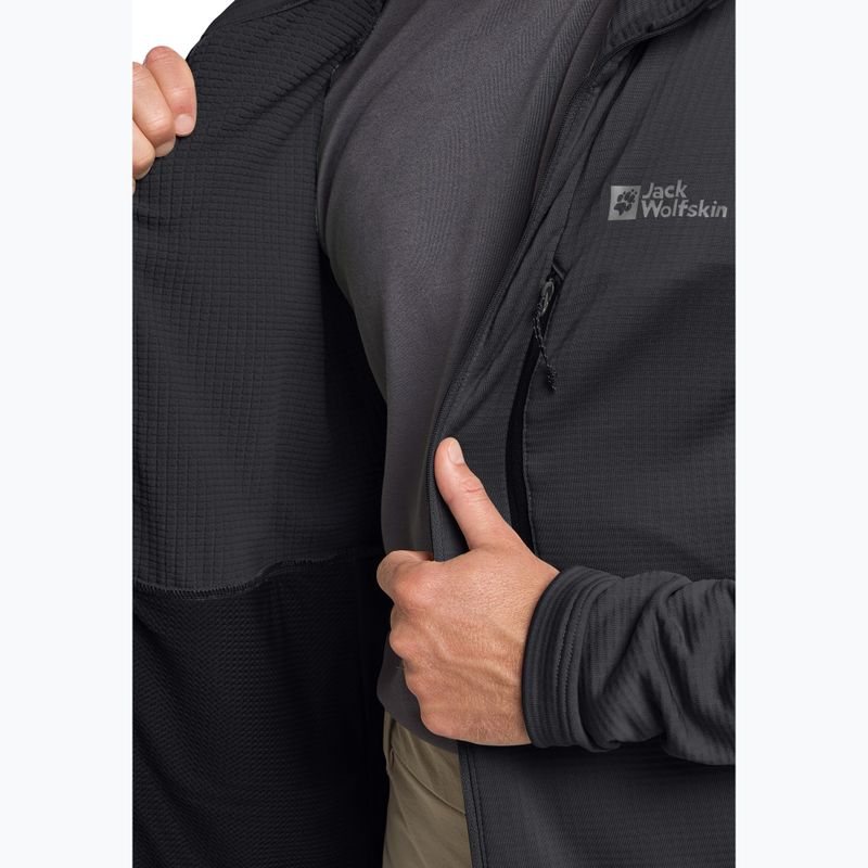 Férfi Jack Wolfskin Kolbenberg kapucnis, teljes cipzáras fantom fleece pulóver 6