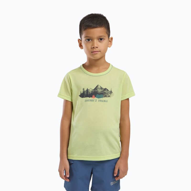 Jack Wolfskin Gyermek Hiking Graphic póló menő matcha nyomtatással 3