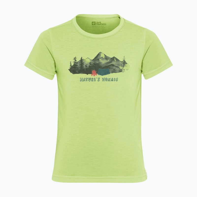 Jack Wolfskin Gyermek Hiking Graphic póló menő matcha nyomtatással 5