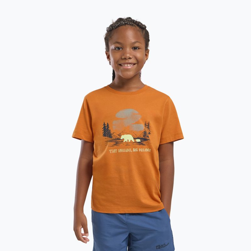 Jack Wolfskin gyerek póló Graphic Cotton T print soft amber 5