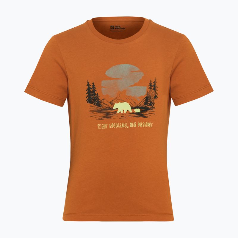Jack Wolfskin gyerek póló Graphic Cotton T print soft amber 7