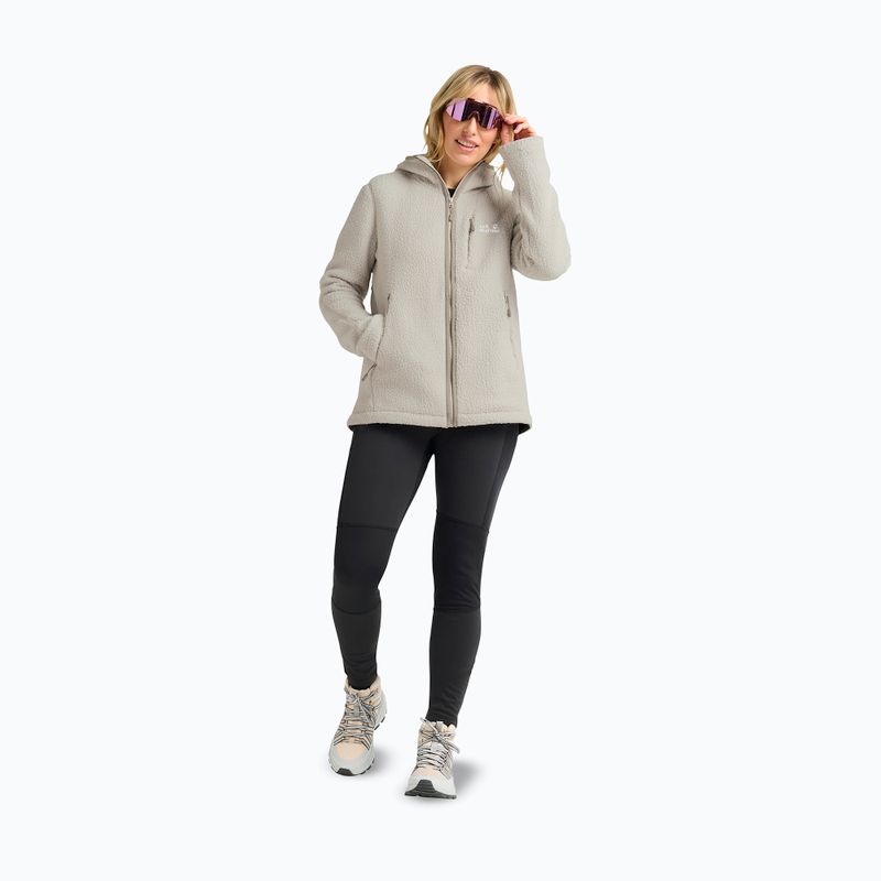 Női polár pulóver Jack Wolfskin Cradle Mountain Pile Full Zip világos homok 2