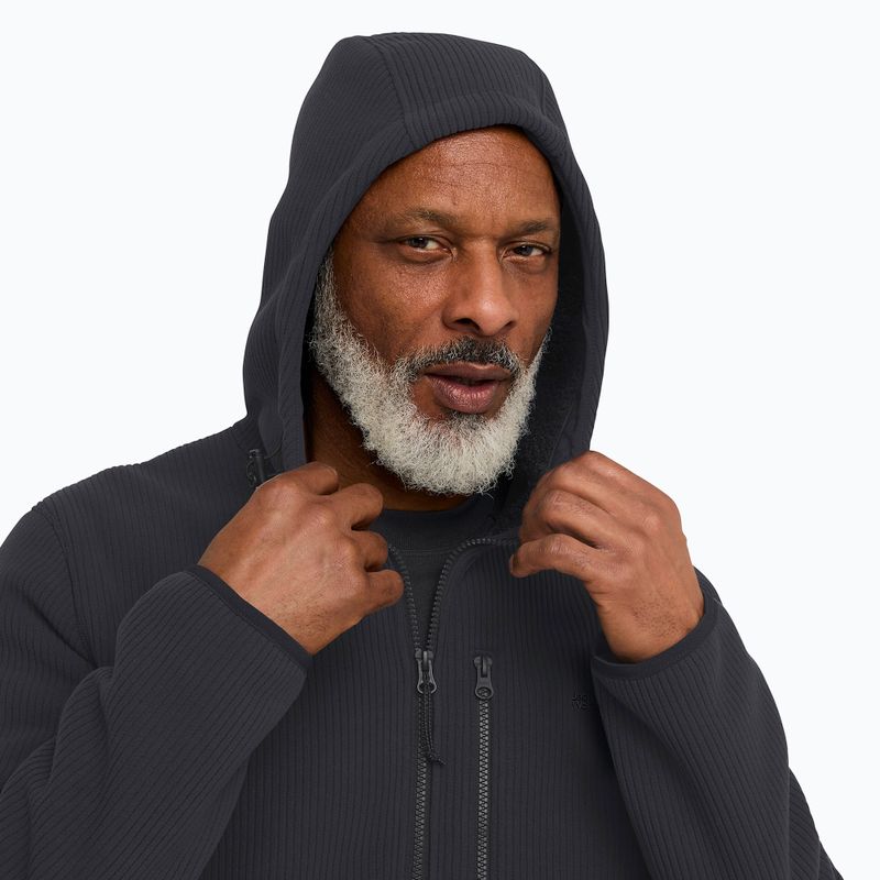 Férfi túrapulóver Jack Wolfskin Lake Ridge kapucnis fekete 4