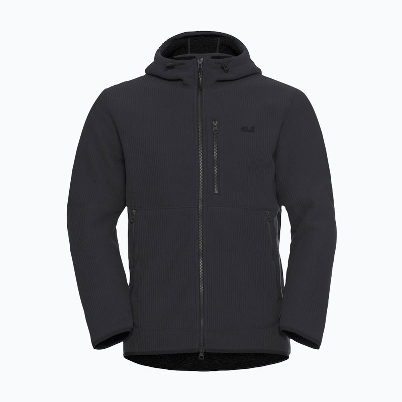 Férfi túrapulóver Jack Wolfskin Lake Ridge kapucnis fekete 7