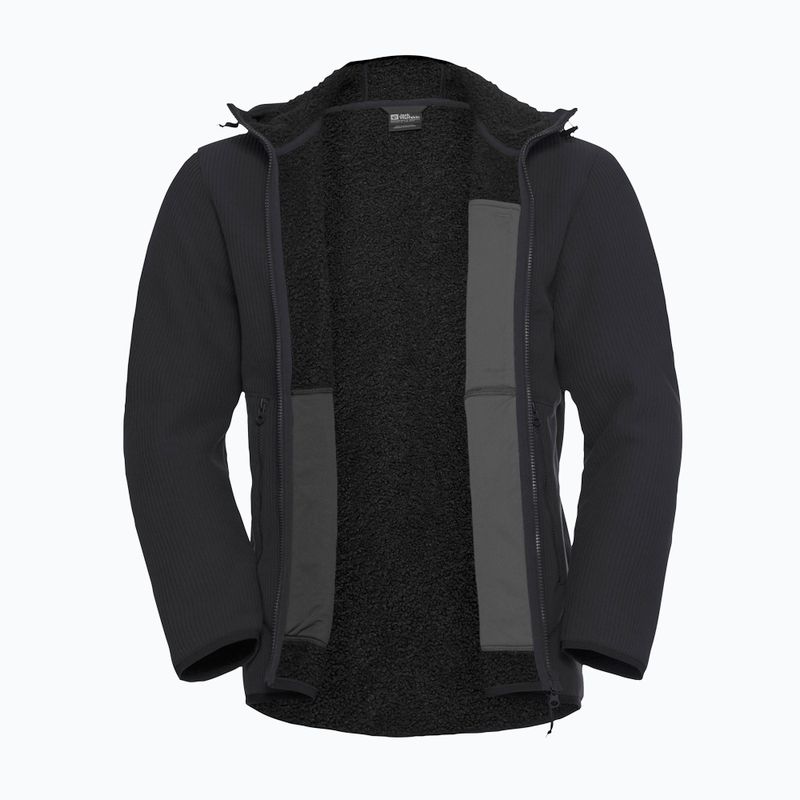 Férfi túrapulóver Jack Wolfskin Lake Ridge kapucnis fekete 9