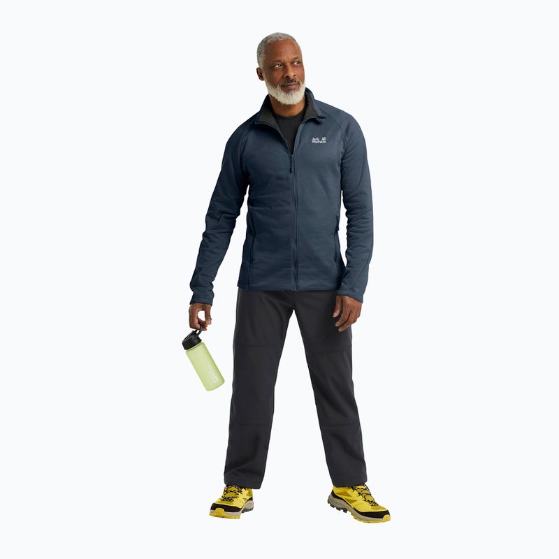 Férfi túrapulóver Jack Wolfskin Peak District Full Zip midnight sky 2