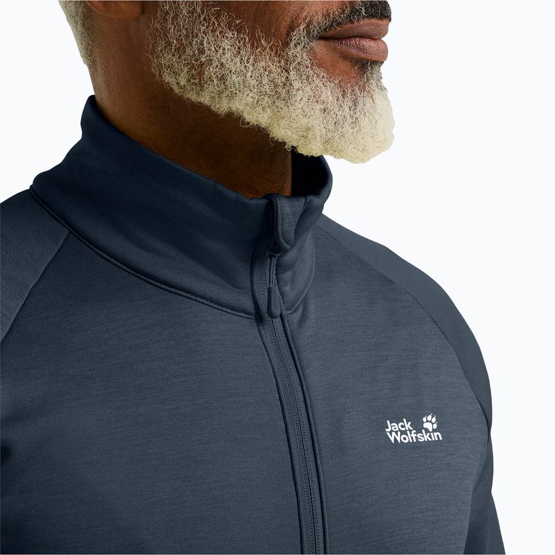 Férfi túrapulóver Jack Wolfskin Peak District Full Zip midnight sky 4