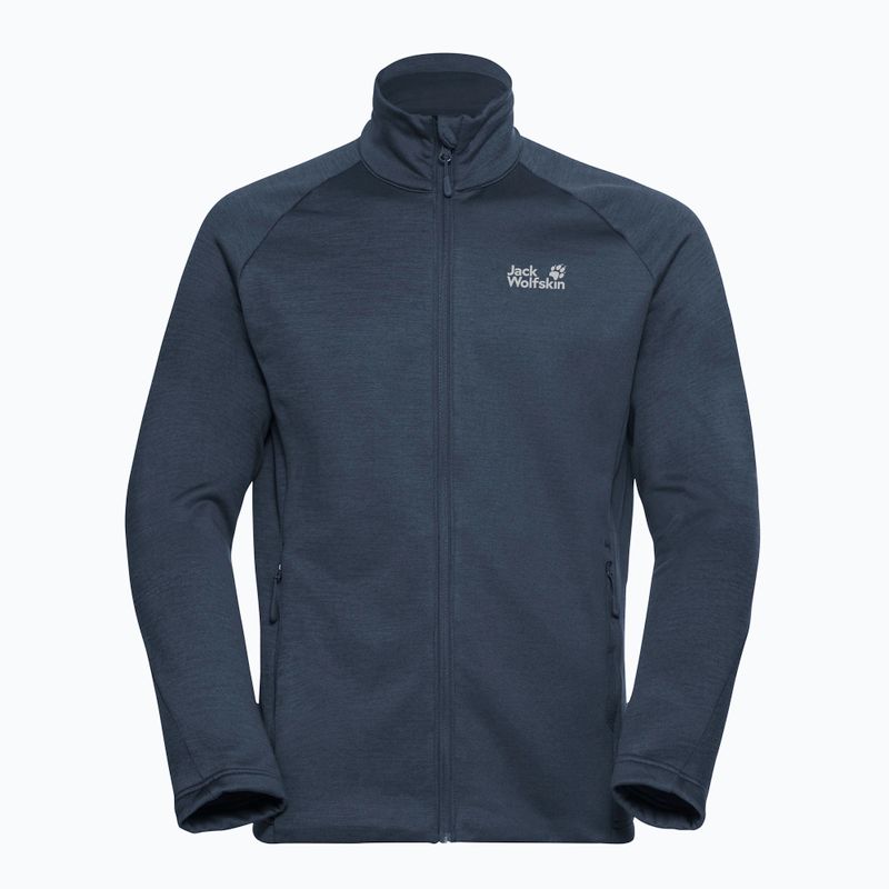 Férfi túrapulóver Jack Wolfskin Peak District Full Zip midnight sky 7