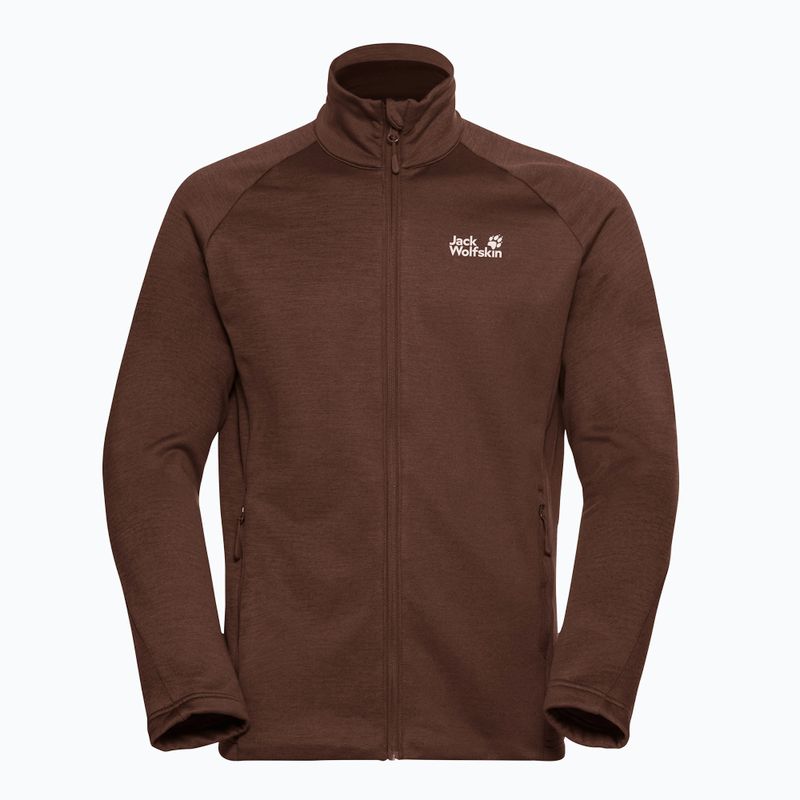 Férfi túrapulóver Jack Wolfskin Peak District Full Ziphot choc 7