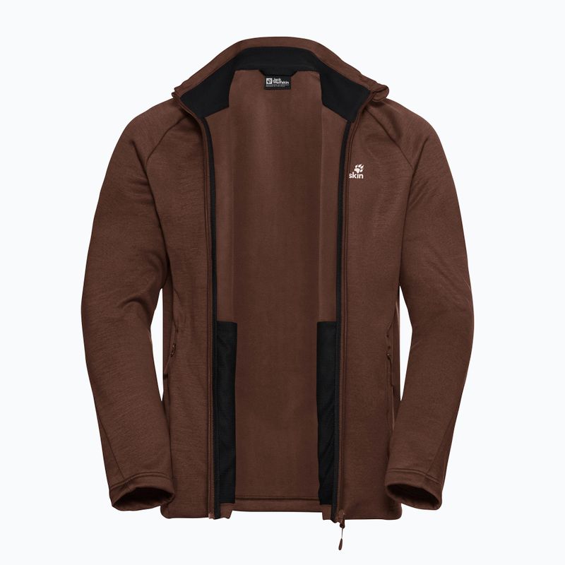 Férfi túrapulóver Jack Wolfskin Peak District Full Ziphot choc 9