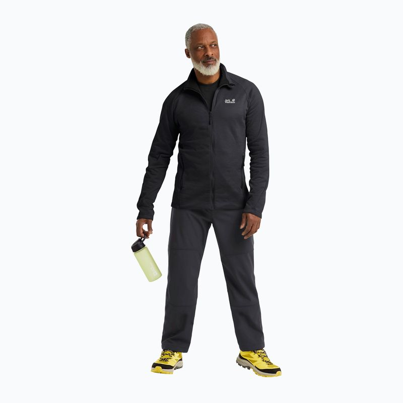 Férfi túrapulóver Jack Wolfskin Peak District Full Zip fekete 2