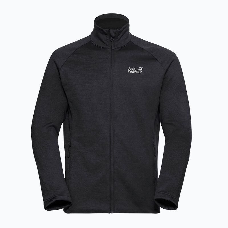 Férfi túrapulóver Jack Wolfskin Peak District Full Zip fekete 7