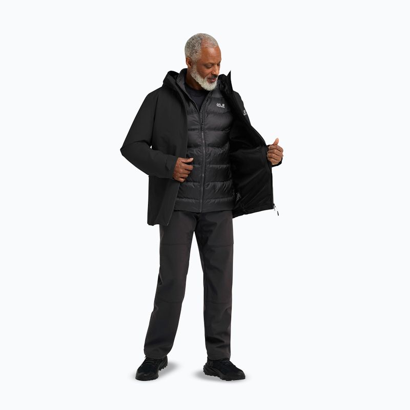 Férfi 3 az 1-ben dzseki Jack Wolfskin Icecape 3In1 Down Rds fekete 2