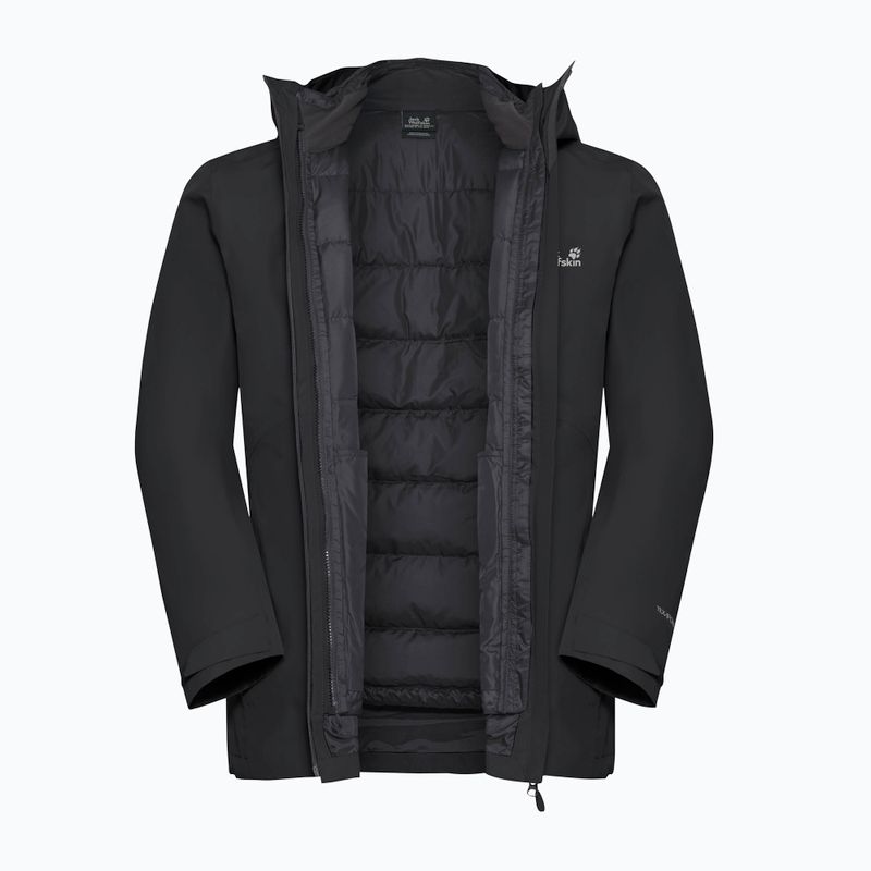 Férfi 3 az 1-ben dzseki Jack Wolfskin Icecape 3In1 Down Rds fekete 13