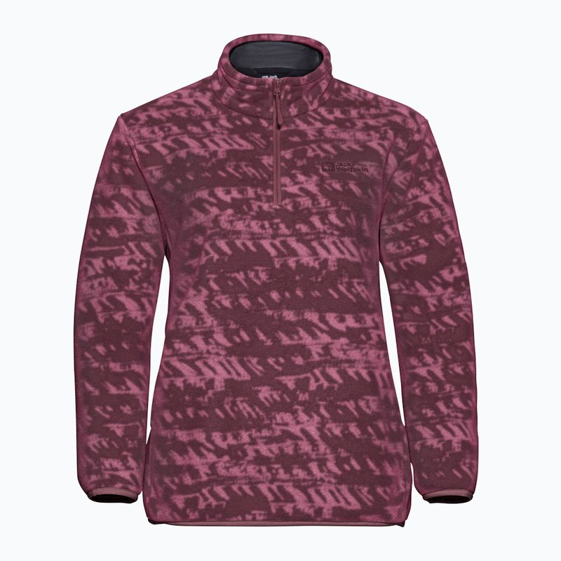 Női túrapulóver Jack Wolfskin Big Sky Half Zip szőlőszín 7