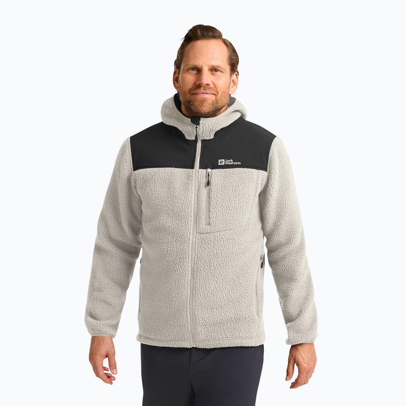 Férfi Jack Wolfskin Kammweg Pile Fz polár pulóver világos homokszínben