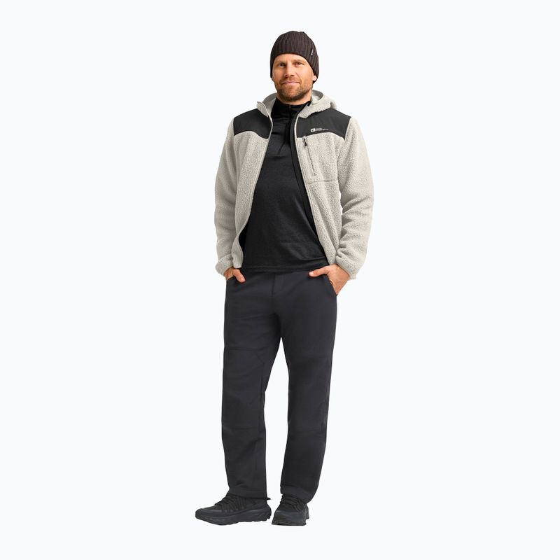 Férfi Jack Wolfskin Kammweg Pile Fz polár pulóver világos homokszínben 2