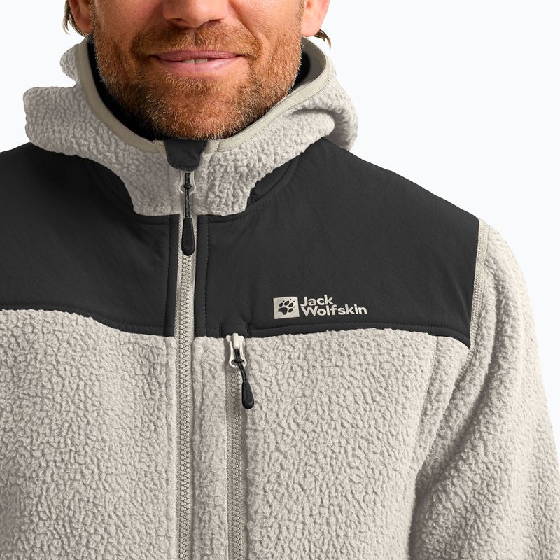 Férfi Jack Wolfskin Kammweg Pile Fz polár pulóver világos homokszínben 4