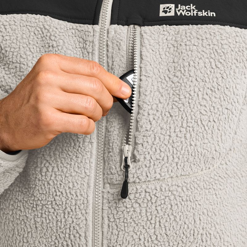 Férfi Jack Wolfskin Kammweg Pile Fz polár pulóver világos homokszínben 5