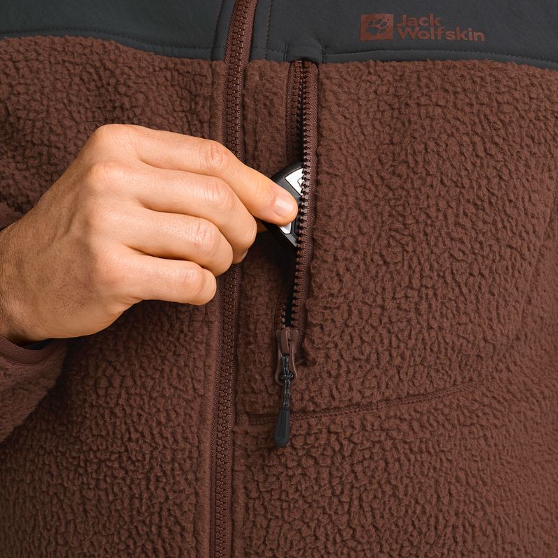 Férfi polár pulóver Jack Wolfskin Kammweg Pile Fz hot choc 5