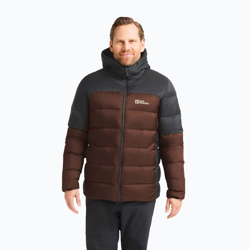 Férfi pehelykabát Jack Wolfskin Nebelhorn Down Hoody hot choc