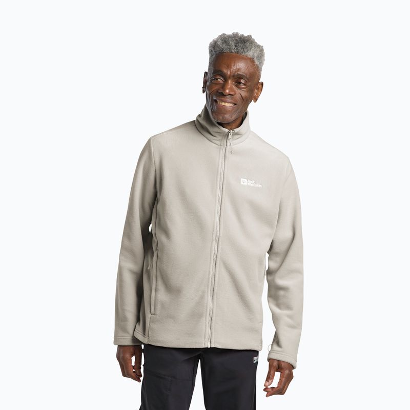 Férfi Jack Wolfskin Winterstein Fz polár pulóver világos homok színben