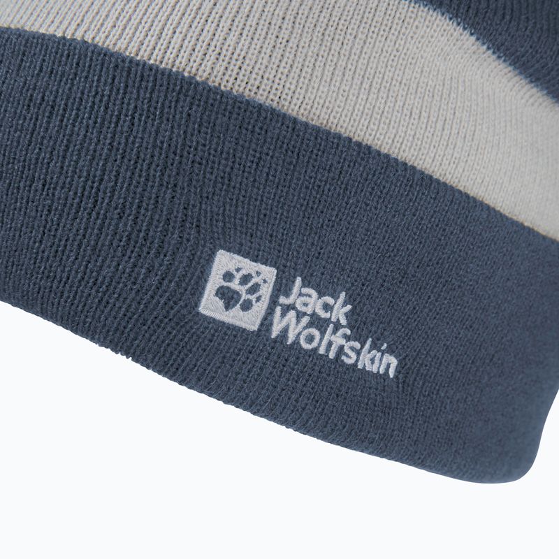 Gyerek téli sapka Jack Wolfskin Stripy Knit midnight sky 3