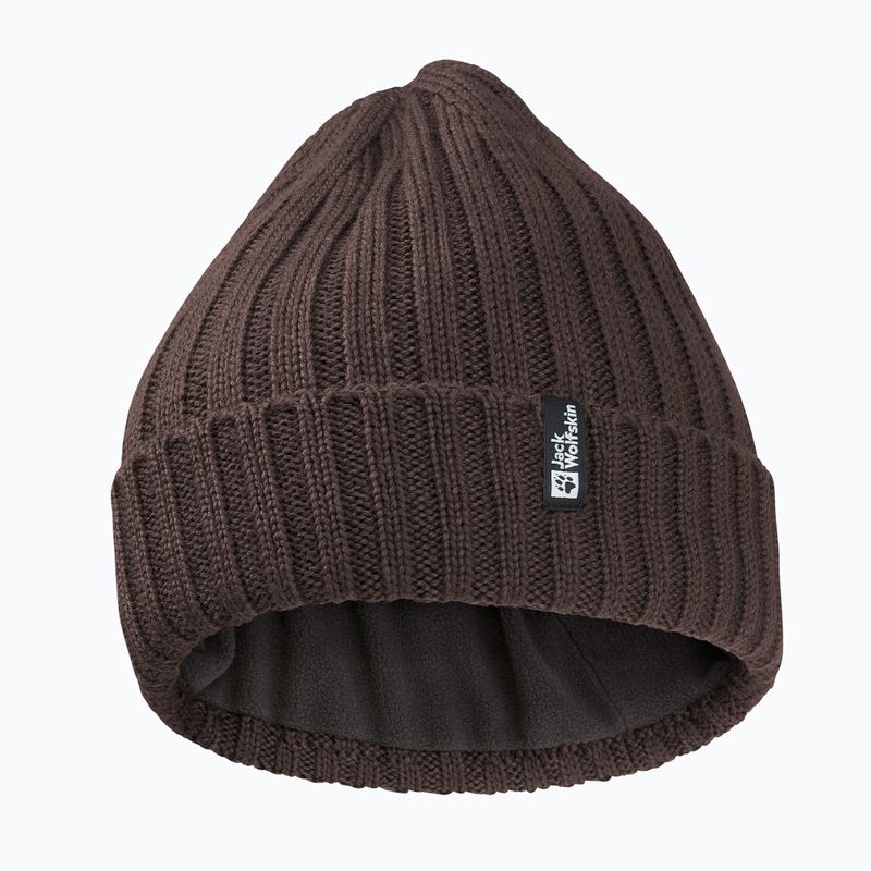 Jack Wolfskin téli sapka bordázott kötésű, tőzeg színű