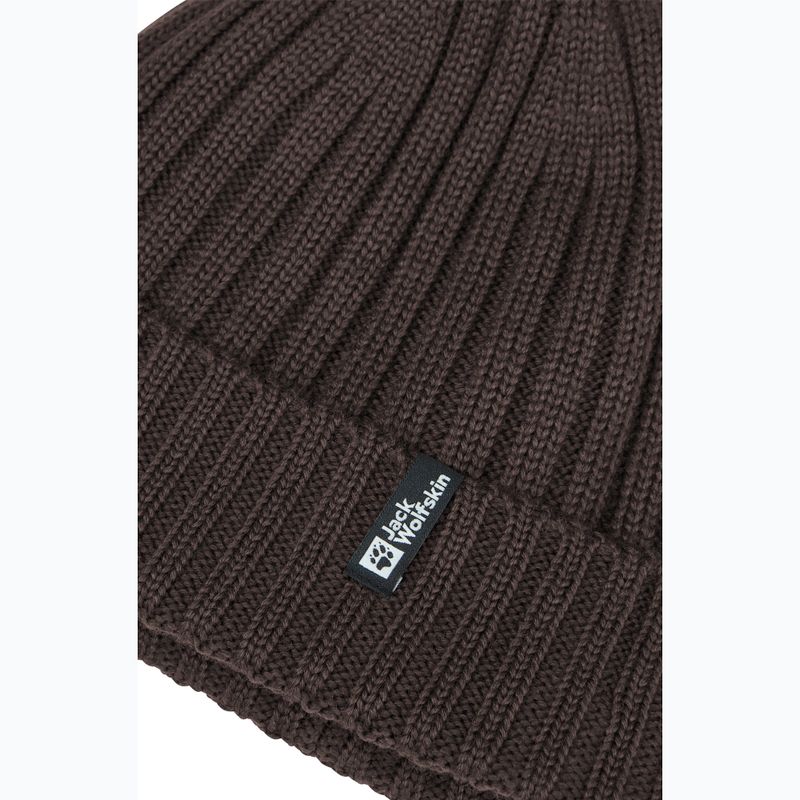 Jack Wolfskin téli sapka bordázott kötésű, tőzeg színű 3
