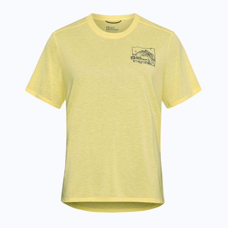 Női póló Jack Wolfskin Vonnan Graphic ridge leaf lemon ice 5