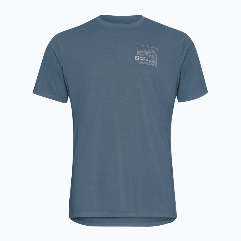 Férfi póló Jack Wolfskin Vonnan Graphic peak trail midnight sky 6