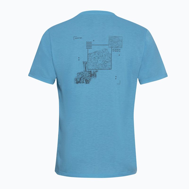 Férfi póló Jack Wolfskin Vonnan Graphic peak trail égkék 7