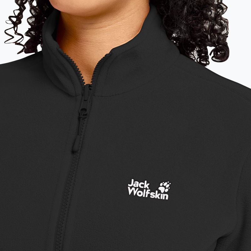 Női polár pulóver Jack Wolfskin Taunus 100 Full Zip black 4