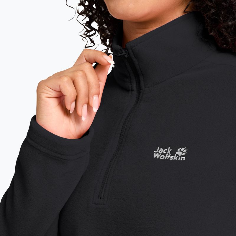 Női polár pulóver Jack Wolfskin Taunus 100 Half Zip black 4