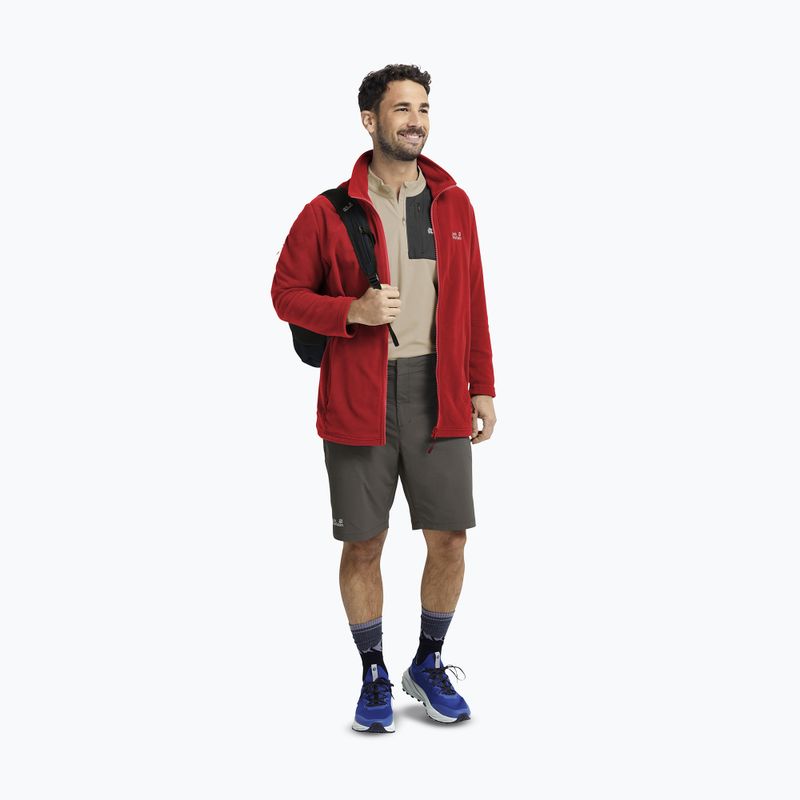 Férfi polár pulóver Jack Wolfskin Taunus 100 Full Zip siren red 2