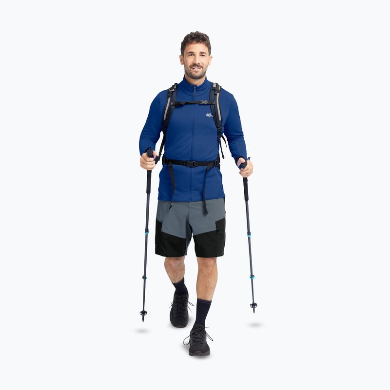 Férfi trekking pulóver  Jack Wolfskin Litestride Full Zip blue orchid 2