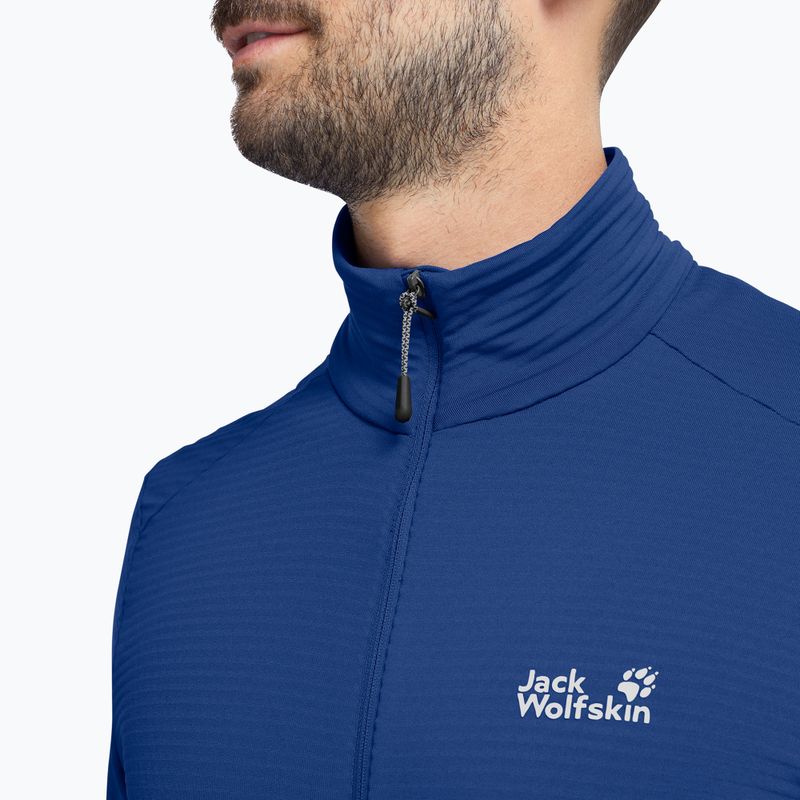 Férfi trekking pulóver  Jack Wolfskin Litestride Full Zip blue orchid 4