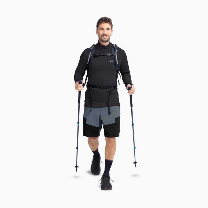 Férfi trekking pulóver  Jack Wolfskin Litestride Full Zip black 2