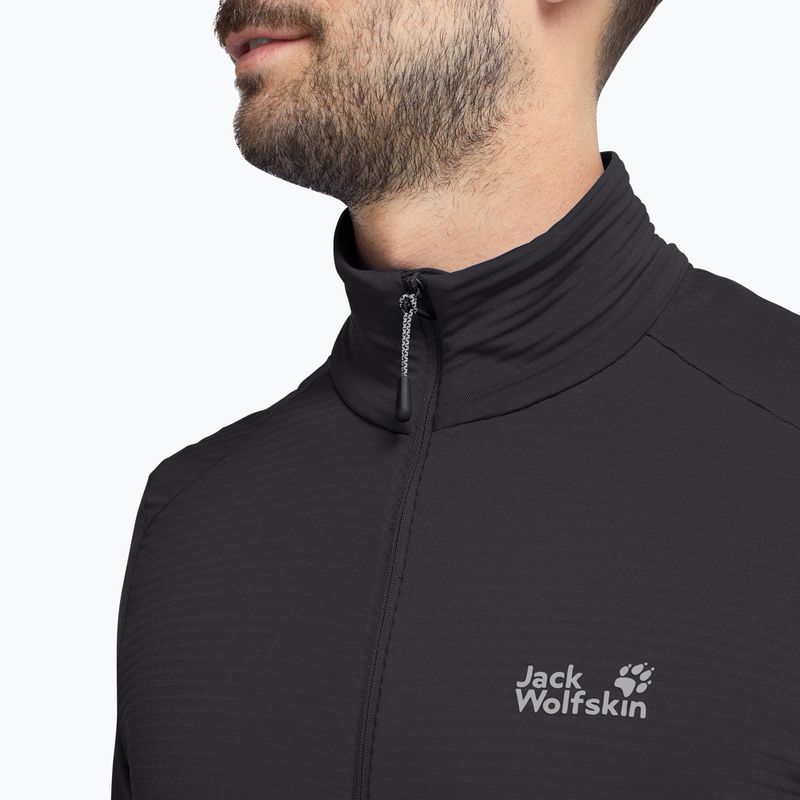 Férfi trekking pulóver  Jack Wolfskin Litestride Full Zip black 4