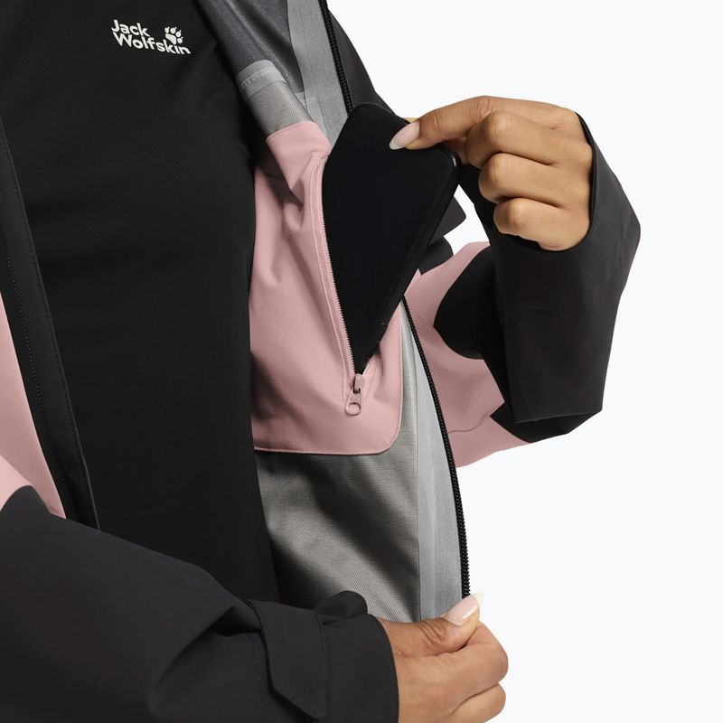 Női esőkabát Jack Wolfskin Rockpaw 3L rosegarden 6