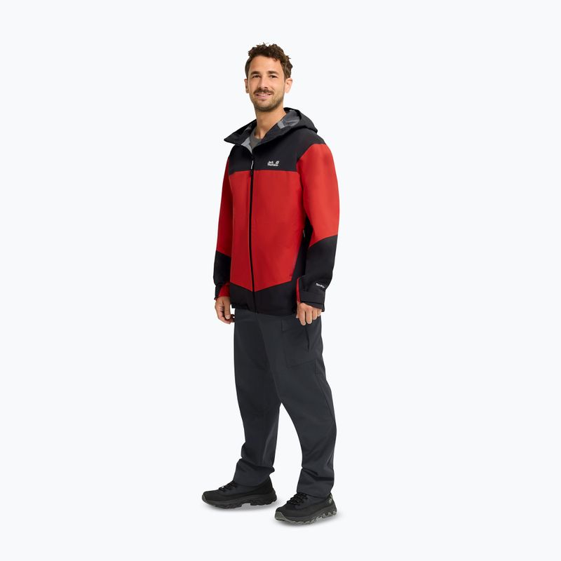 Férfi esőkabát Jack Wolfskin Rockpaw 3L siren red 2