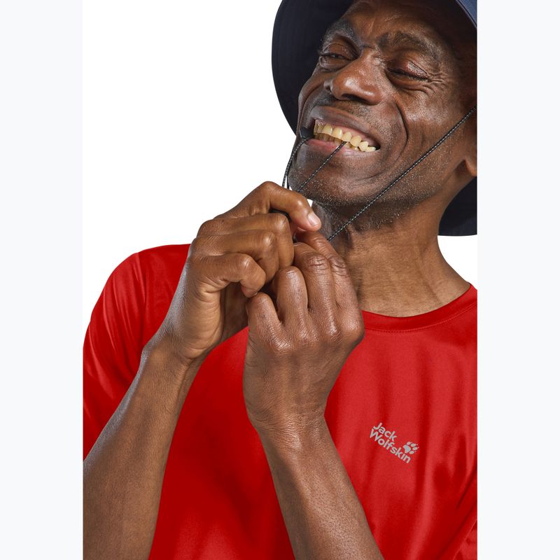 Férfi túrapóló Jack Wolfskin Tech T siren red 4