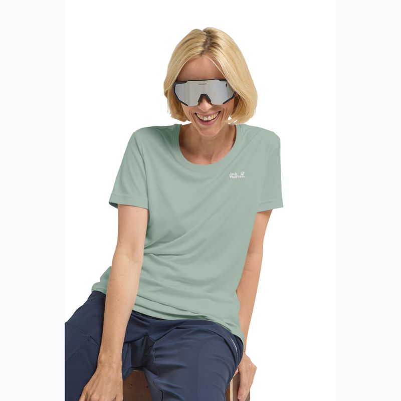 Női túrapóló Jack Wolfskin Tech T green zinnia 4