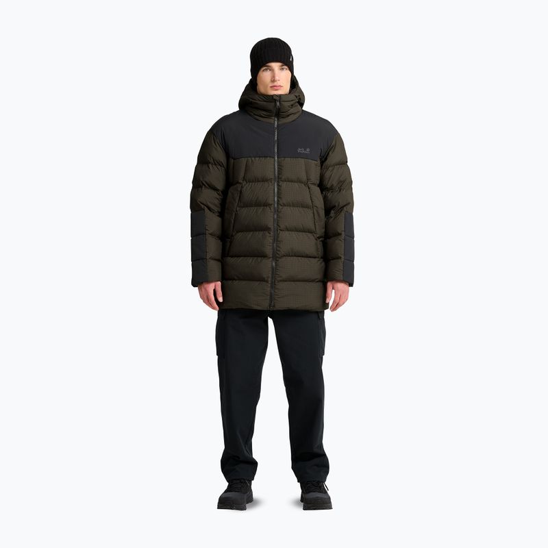 Férfi bélelt kabát Jack Wolfskin Icy Hollow Hooded obsidian moss 2