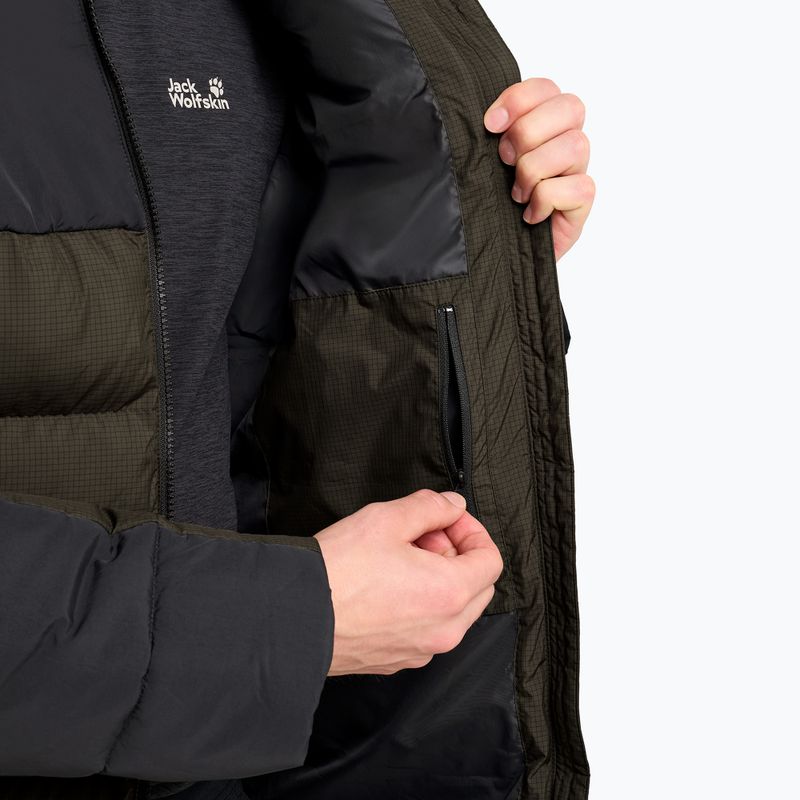 Férfi bélelt kabát Jack Wolfskin Icy Hollow Hooded obsidian moss 5