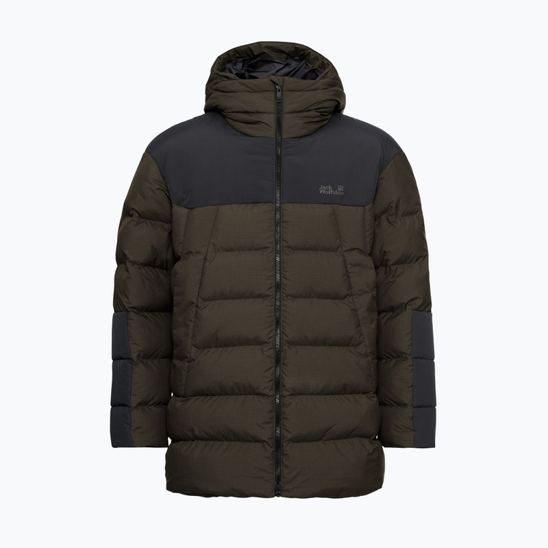 Férfi bélelt kabát Jack Wolfskin Icy Hollow Hooded obsidian moss 7