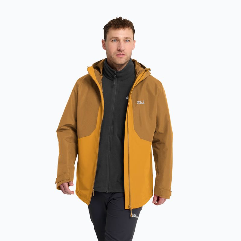 Férfi 3 az 1-ben kabát Jack Wolfskin Stonetrail 3In1 burly yellow jw 4