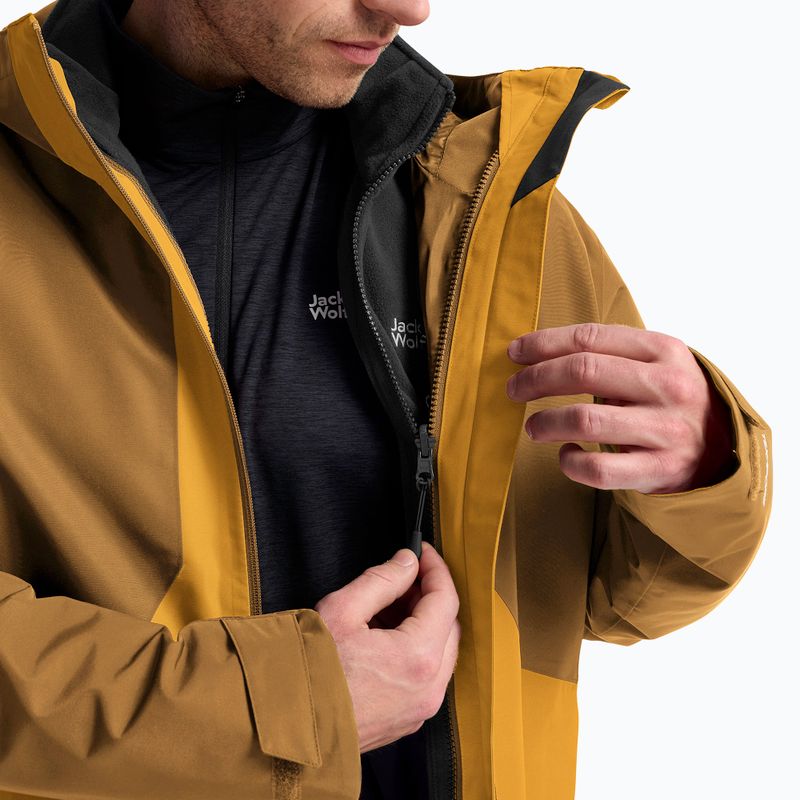 Férfi 3 az 1-ben kabát Jack Wolfskin Stonetrail 3In1 burly yellow jw 8